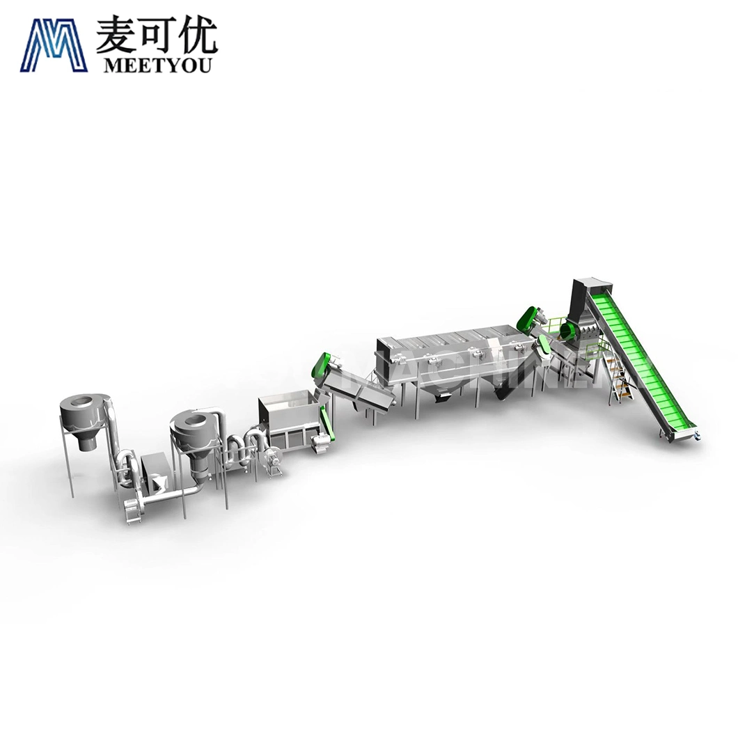 Meetyou Machinery Pet Bottle Recycling Line Wholesale China PP PE Automatic Cutting Crusher and Washing Plastic Suppliers Configure The Sink-Float Sorting Tank